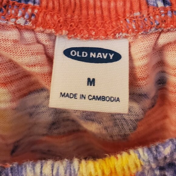 Old Navy Size Medium Off the Shoulder Tropical top Coral color - Picture 2 of 6